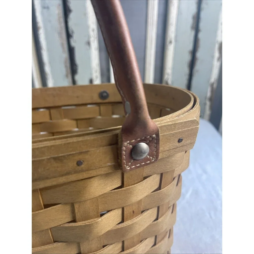 Longaberger 2003 Medium Boardwalk Basket Tote Purse w/ Protector Signed